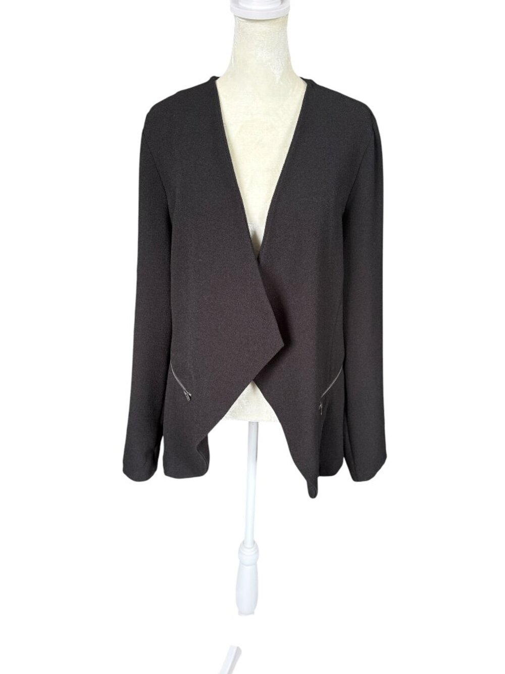 Elodie black long sleeve open cardigan sweater women's size large